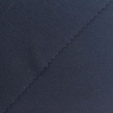 Navy Rib Knit, Cotton-Poly
