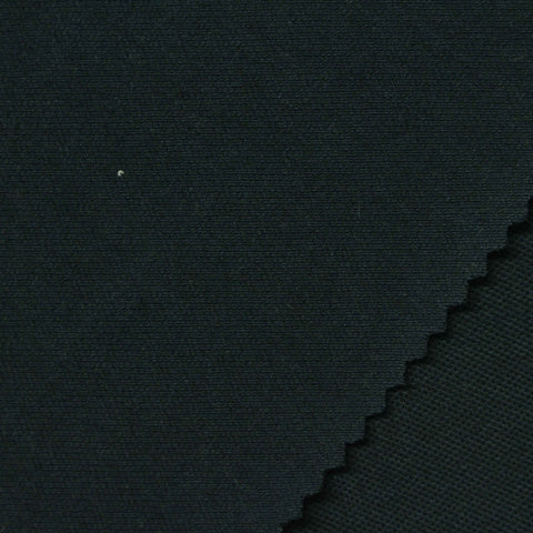 Polyester Viscose Stretch Piqué Knit Fabric, 210 gsm, 163 cm — Black