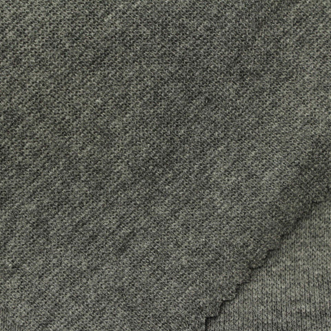 Grey Marl Rib Knit, Cotton-Poly, 347 gsm