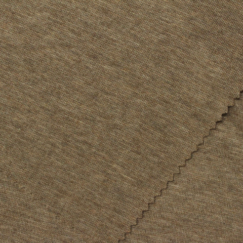 Brown Heather Rib Knit, Poly-Viscose