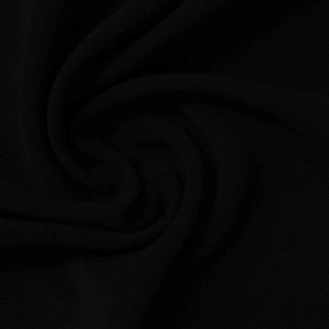 Nylon Stretch Interlock Knit Fabric, 280 gsm, 160 cm — Black