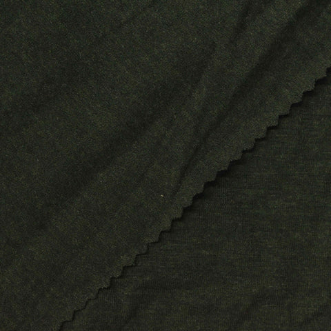 Dark Green Heathered-Marl Jersey Knit, Poly-Viscose