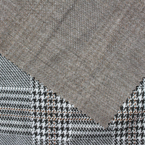 Black Plaid Interlock Knit, Poly-Viscose, 264 gsm