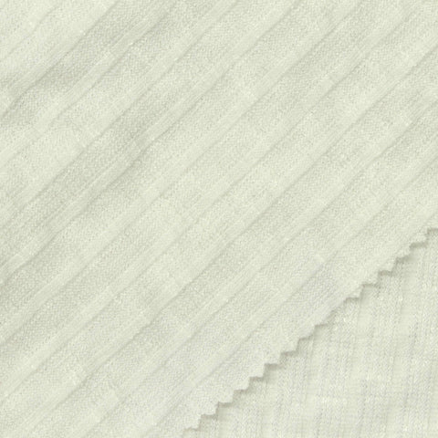 Slub Polyester Viscose Stretch Rib Knit Fabric, 185 gsm, 145 cm — White