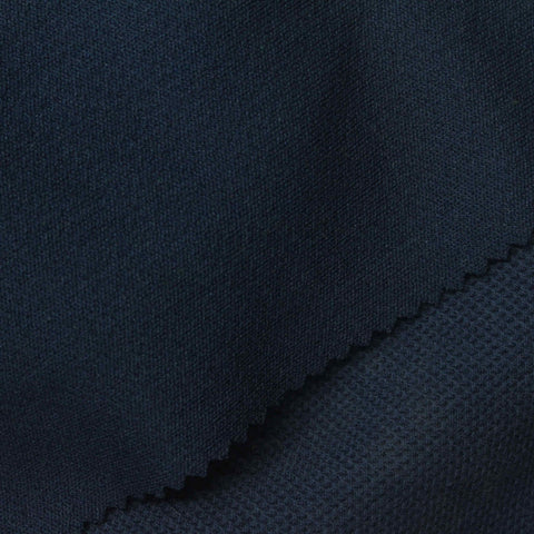 Polyester Cotton Piqué Knit Fabric, 270 gsm, 130 cm — Navy