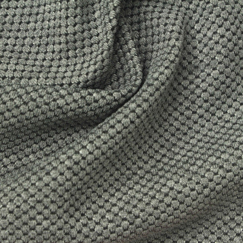 Grey Textured Interlock Knit, Polyester