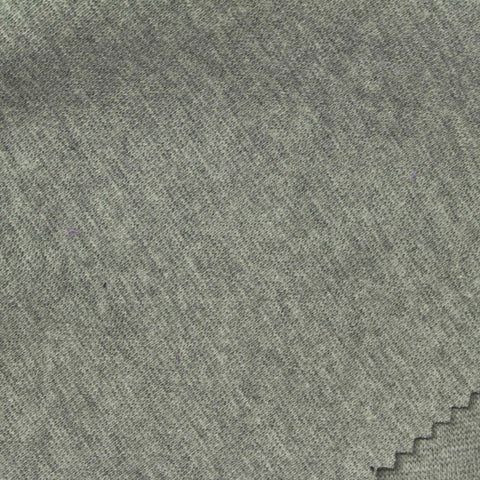 Grey Marl Rib Knit, Poly-Cotton, 350 gsm