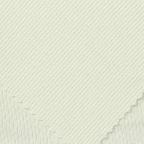 Polyester Stretch Rib Knit Fabric, 215 gsm, 165 cm — White