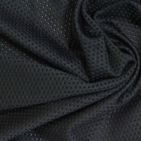 Polyester Stretch Mesh Fabric, 135 gsm, 153 cm — Black