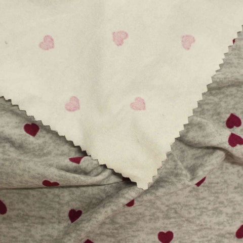 Dark Red Hearts Knit, Polyester
