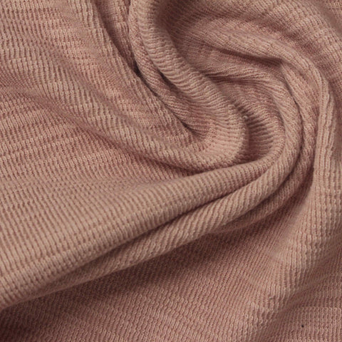 Pink Marl Rib Knit, Cotton-Poly