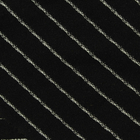 White Horizontal-Stripe Linen-Look, Viscose, 252 gsm