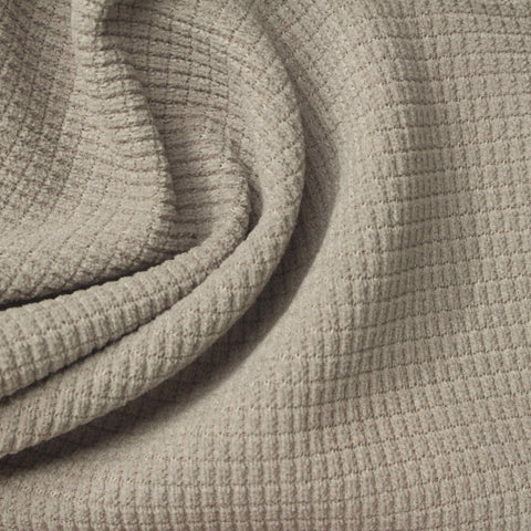 Plaid Polyester Stretch Interlock Knit Fabric, 280 gsm, 184 cm — Khaki