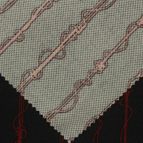 Red Wavy-Line Birdseye Knit, Polyester
