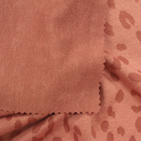 Terracotta Leopard Jacquard, Cotton-Poly