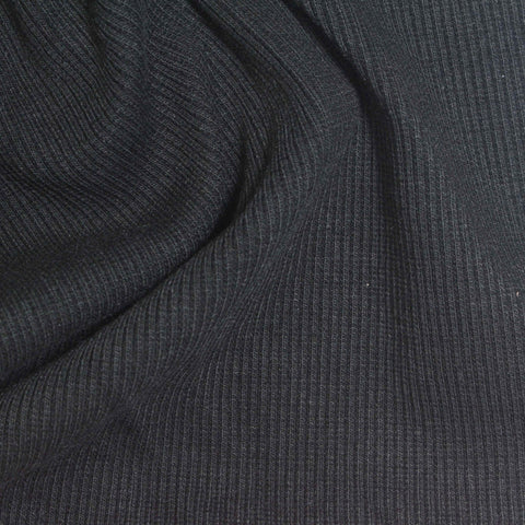 Cotton Polyester Stretch Rib Knit Fabric, 380 gsm, 130 cm — Grey