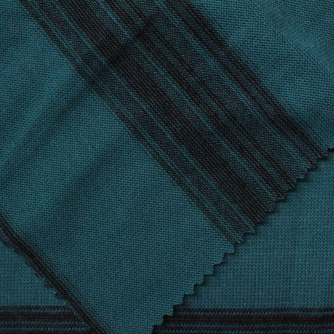 Black Horizontal-Stripe Knit, Poly-Viscose, 171 gsm