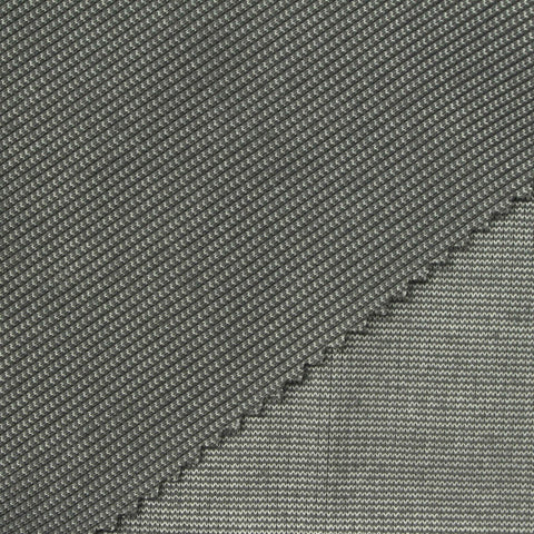 Heathered Grey Marl Rib Knit, Cotton-Poly, 430 gsm