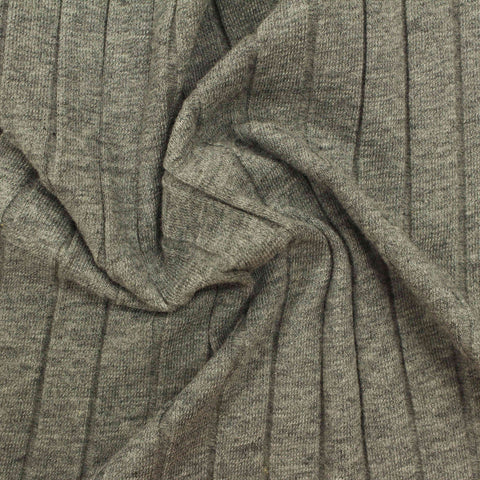 Grey Heather Rib Knit, Cotton