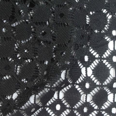 Black Openwork-Diamond Lace, Polyester