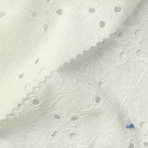 Off-White Eyelet Knit, Polyester