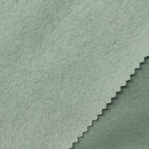 Brushed Cotton Polyester French Terry Fabric, 280 gsm, 180 cm — Green