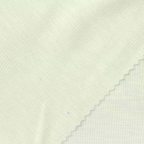 Slub Cotton Modal Stretch Rib Knit Fabric, 214 gsm, 125 cm — White