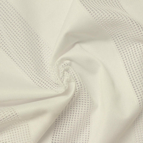 Beige Vertical-Stripe Mesh, Polyester