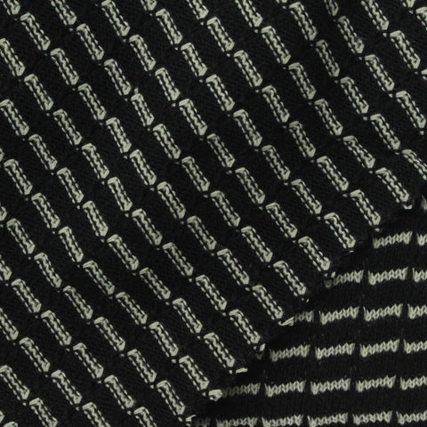 Black Zigzag Jersey Knit, Cotton-Poly