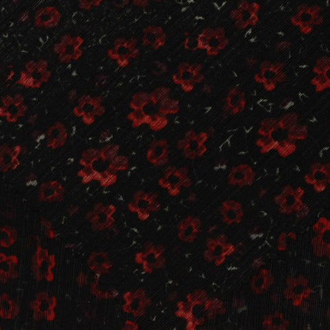 Red Floral Knit, Polyester, 190 gsm