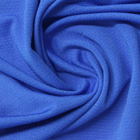 Polyester Stretch Birdseye Knit Fabric, 130 gsm, 152 cm — Blue