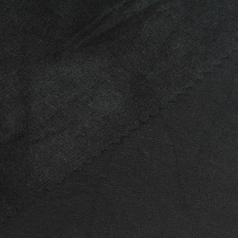 Brushed Viscose Stretch French Terry Fabric, 250 gsm, 155 cm — Black