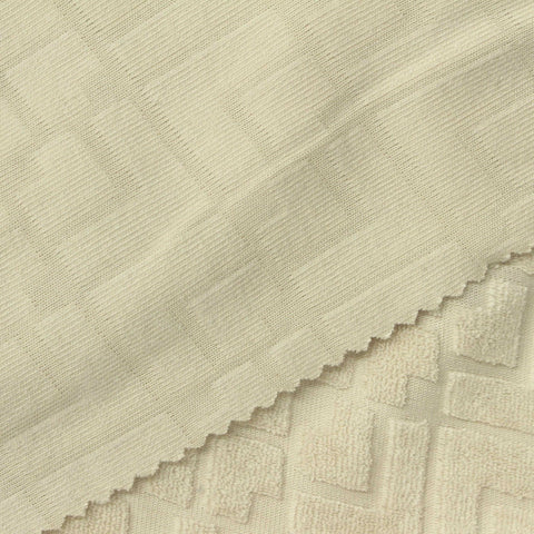 Cream Tone-on-Tone French Terry, Cotton-Poly, 295 gsm