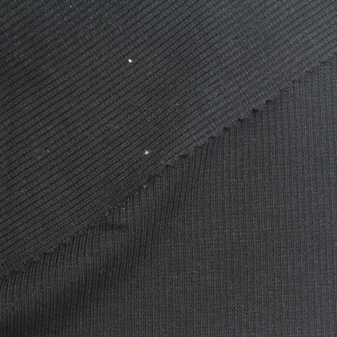 Charcoal Rib Knit, Cotton-Poly