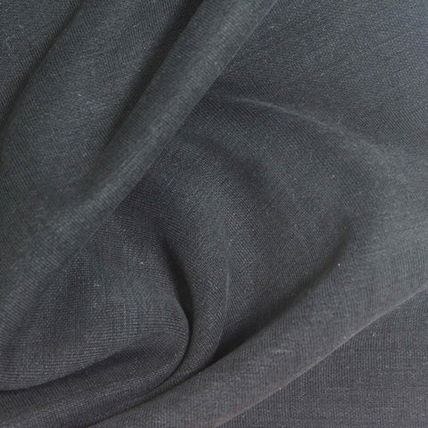 Washed Polyester Viscose Stretch Scuba Knit Fabric, 320 gsm, 160 cm — Navy