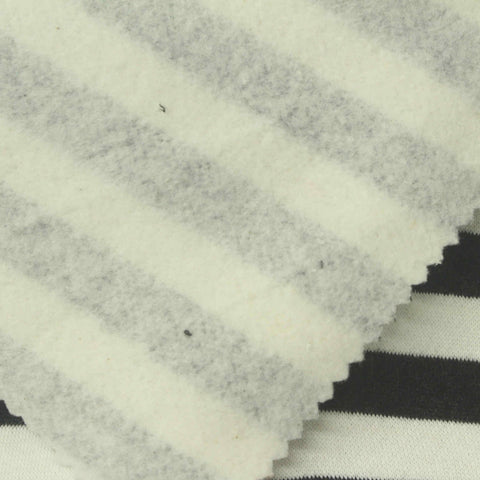 Black Stripes French Terry, Cotton-Poly