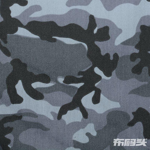 Grey Camo Woven, Poly-Cotton