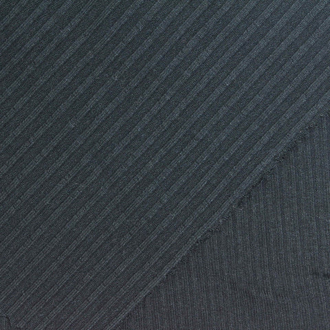 Viscose Stretch Rib Knit Fabric, 220 gsm, 160 cm — Navy