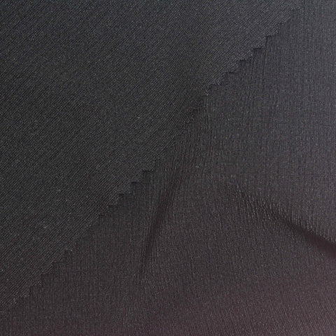 Polyester Stretch Crepe Fabric, 215 gsm, 155 cm — Black