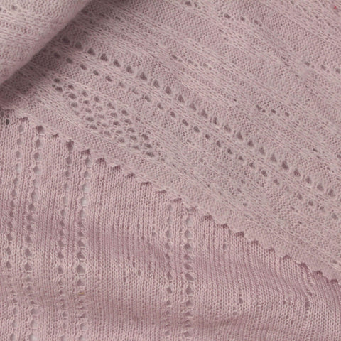 Pink Vertical-Eyelet Pointelle Knit, Poly-Viscose