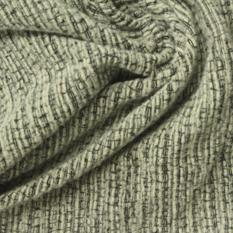 Dark Grey Grid Rib Knit, Cotton-Viscose