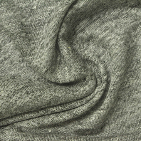 Grey-Green Marl Jersey Knit, Linen
