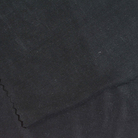 Tencel Lyocell Stretch Rib Knit Fabric, 270 gsm, 110 cm — Black