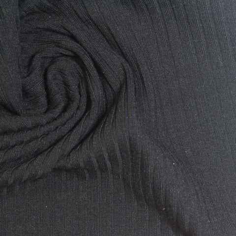Polyester Viscose Stretch Rib Knit Fabric, 316 gsm, 138 cm — Grey