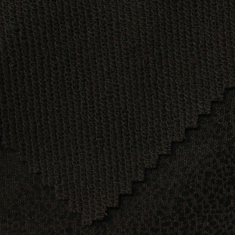 Yarn-Dyed Polyester Cotton French Terry Fabric, 235 gsm, 160 cm — Brown