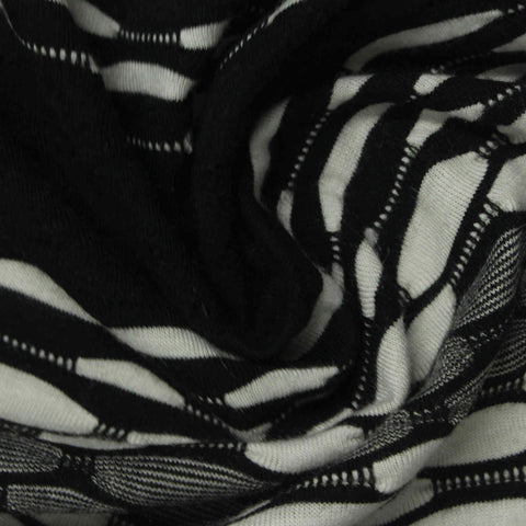 Black Geometric Jersey Knit, Poly-Viscose, 200 gsm, 160 cm