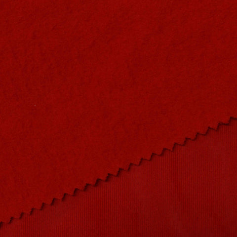 Brushed Cotton Stretch Rib Knit Fabric, 280 gsm, 175 cm — Red, ref EF-219144