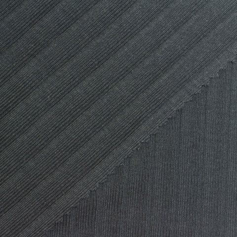 Charcoal Rib Knit, Cotton-Viscose