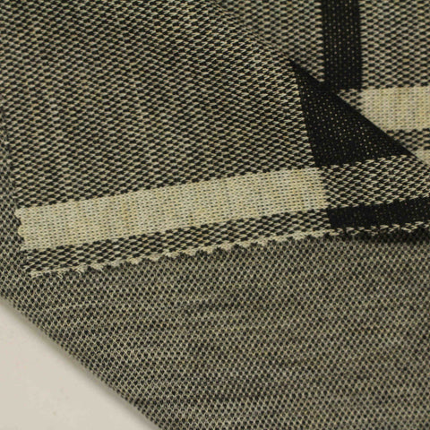 Beige Plaid Interlock Knit, Polyester