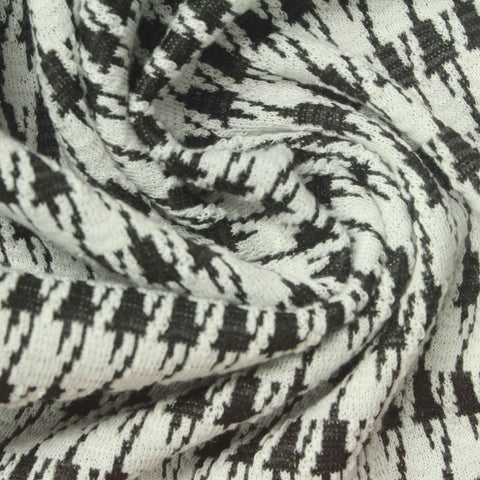 Black Houndstooth Jacquard, Polyester, 240 gsm